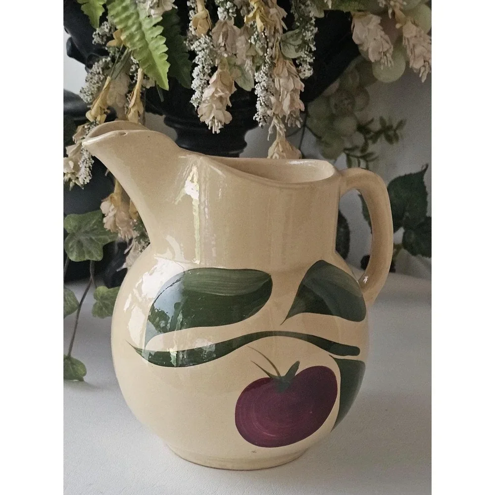 Watt Pottery Pitcher – Classic Apple Pattern USA Stoneware #16